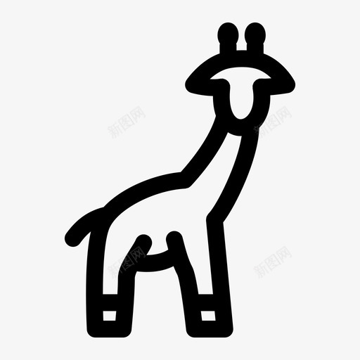 无斑点长颈鹿动物绘画图标svg_新图网 https://ixintu.com 动物 动物画 哺乳动物 无斑点 无斑点长颈鹿 绘画