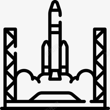 火箭发射太空147直线图标图标