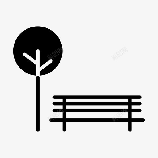 长凳公园椅子花园图标svg_新图网 https://ixintu.com 公园 椅子 花园 长凳