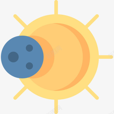 日食天气238平坦图标图标