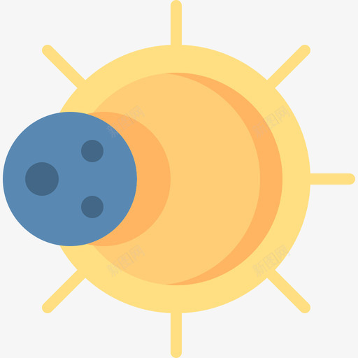 日食天气238平坦图标svg_新图网 https://ixintu.com 天气238 平坦 日食