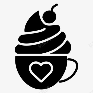 咖啡搅打奶油咖啡卡布奇诺图标图标