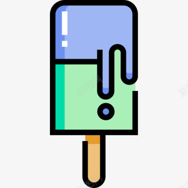 冰棒甜糖果线性颜色图标图标