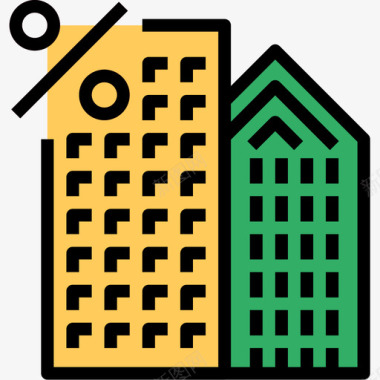 房地产贷款6线性颜色图标图标