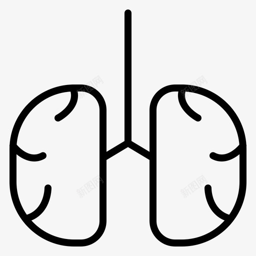 解剖学生物学呼吸图标svg_新图网 https://ixintu.com 保健 健康 呼吸 生物学 解剖学