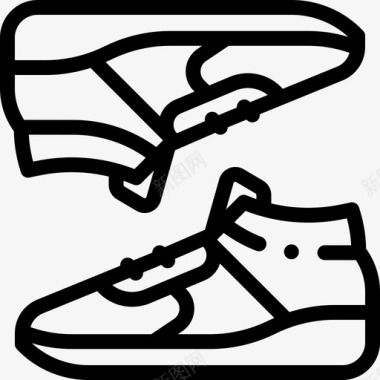 运动鞋自行车比赛9直线型图标图标