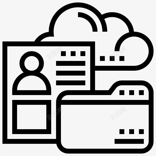 个人文件夹信息图标svg_新图网 https://ixintu.com cloudserviceline1 个人 信息 存储 文件夹 隐私