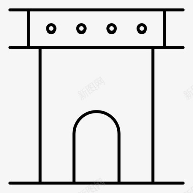 拱门建筑柱子图标图标