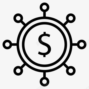 美元共享连接金钱图标图标