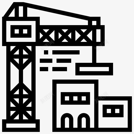 起重机建筑工人直线图标svg_新图网 https://ixintu.com 工人 建筑 建筑工 直线 起重机