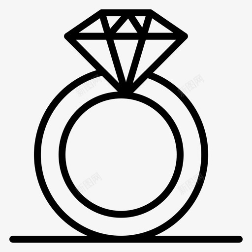 钻石戒指节日礼物图标svg_新图网 https://ixintu.com 戒指 礼物 节日 钻石