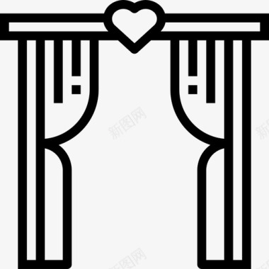 结婚拱门蜜月3直线型图标图标