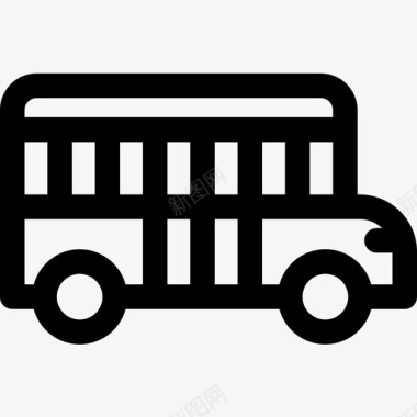 校车车辆和运输工具6辆直线图标图标