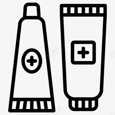药膏线向量敷贴器急救图标图标