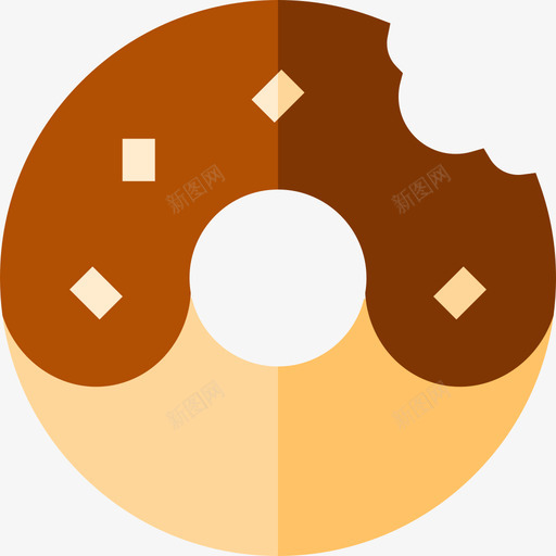甜甜圈早餐23平的图标svg_新图网 https://ixintu.com 平的 早餐23 甜甜圈