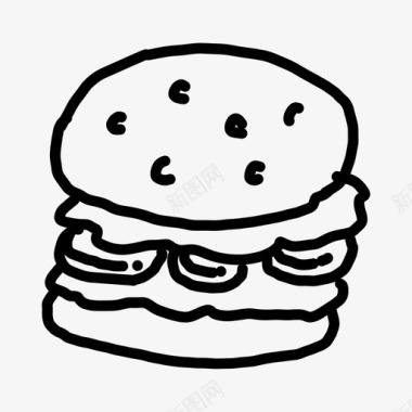 汉堡简易快餐图标图标