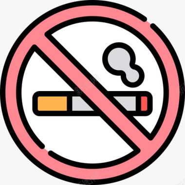 禁止吸烟新年献礼17条直线颜色图标图标