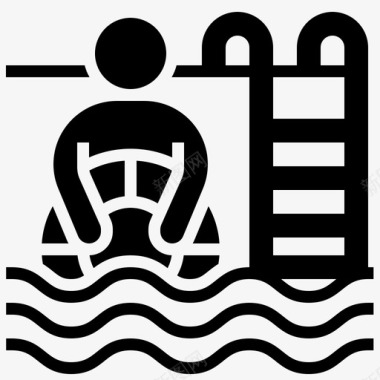 游泳池酒店服务31字形图标图标