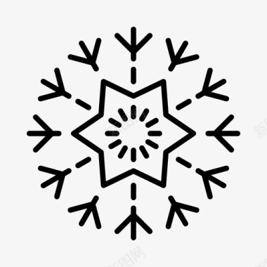 雪花圣诞节下雪图标图标