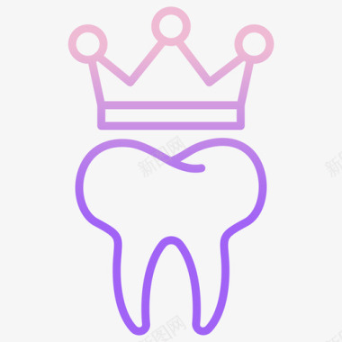 牙齿牙齿38轮廓梯度图标图标