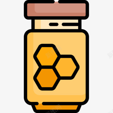 蜂蜜糖果和糖果14线性颜色图标图标