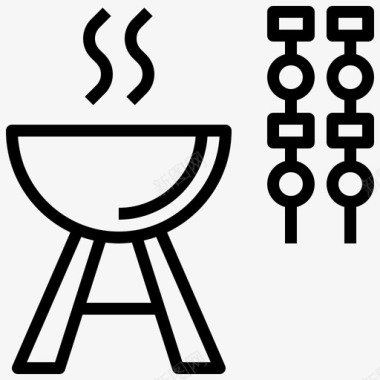 烧烤烹饪食品和餐厅图标图标
