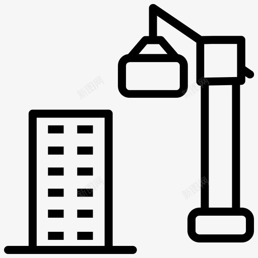 建筑起重机房地产图标svg_新图网 https://ixintu.com 建筑 房地产 房地产2条线 起重机