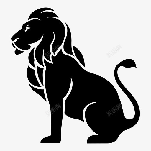 狮子非洲猫图标svg_新图网 https://ixintu.com 哺乳动物 狮子 猫 非洲