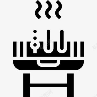 烧烤野餐元素2字形图标图标