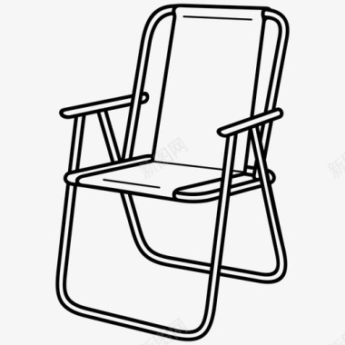 折叠沙滩椅舒适可折叠图标图标