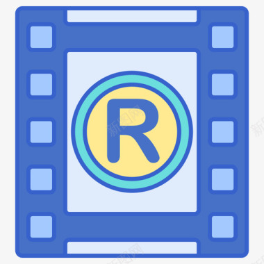 R电影院1线性颜色图标图标