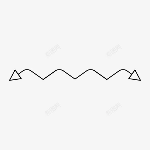 箭头方向信号图标svg_新图网 https://ixintu.com 之字形 信号 双头 方向 箭头 细线