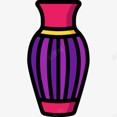 陶器发明4线颜色图标图标