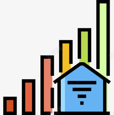 房屋报告domotics28线性颜色图标图标