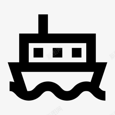 夏季船邮轮图标图标