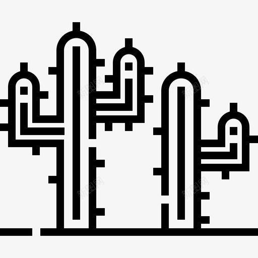 仙人掌5月5日线性图标svg_新图网 https://ixintu.com 5日 5月 仙人掌 线性