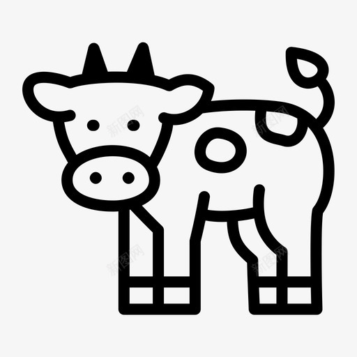 有斑点的牛动物牛图标svg_新图网 https://ixintu.com 农场 动物 有斑点的牛 牛 画薄的动物