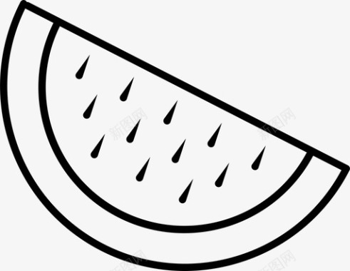 西瓜新鲜水果图标图标