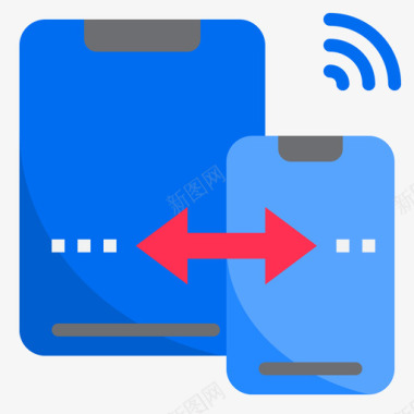 同步智能手机29扁平图标图标