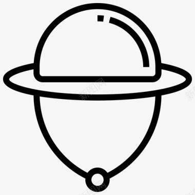 探险家帽背包客8线性图标图标
