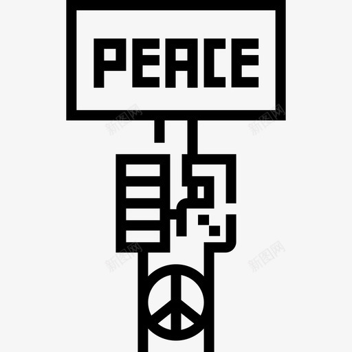 和平标志和平日6直线图标svg_新图网 https://ixintu.com 和平日6 和平标志 直线