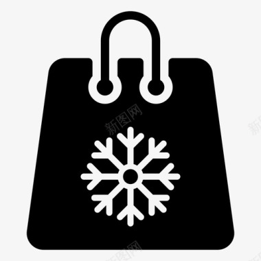 冬季购物袋圣诞购物袋购物袋图标图标