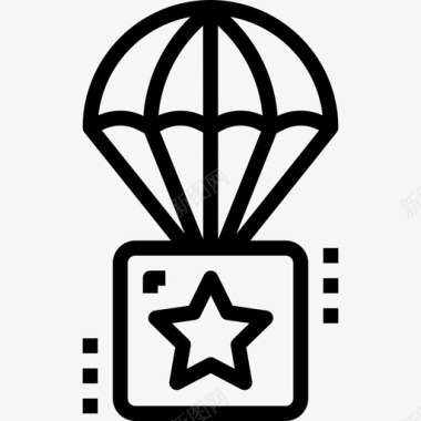 降落伞军用30直线型图标图标