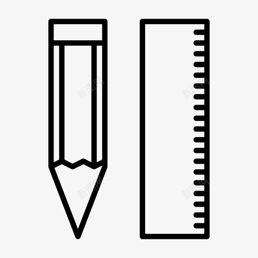 铅笔和尺子测量签名图标svg_新图网 https://ixintu.com 书写 固定 尺子 测量 签名 铅笔