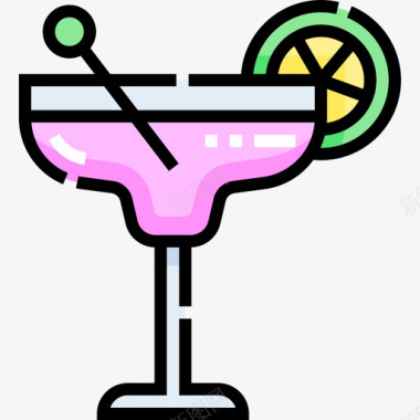 鸡尾酒派对和庆祝活动线性颜色图标图标