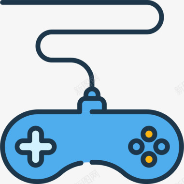 游戏控制器技术68线性颜色图标图标