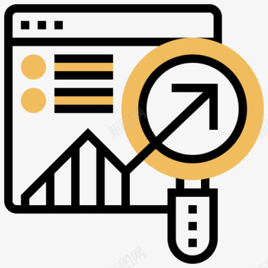 分析统计分析5黄色阴影图标图标