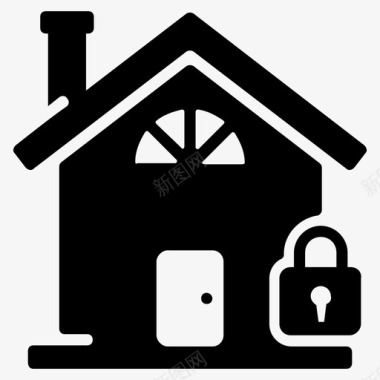 家庭安全锁家庭保护家庭安全图标图标