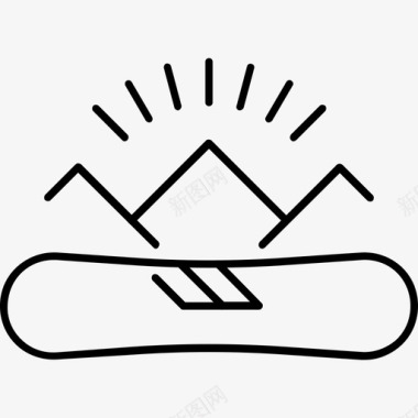 滑雪板配件山地图标图标