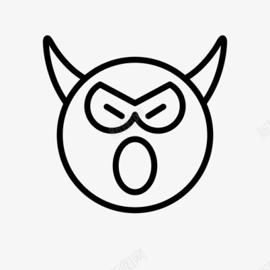 恶魔表情恶魔表情线恶魔角图标图标